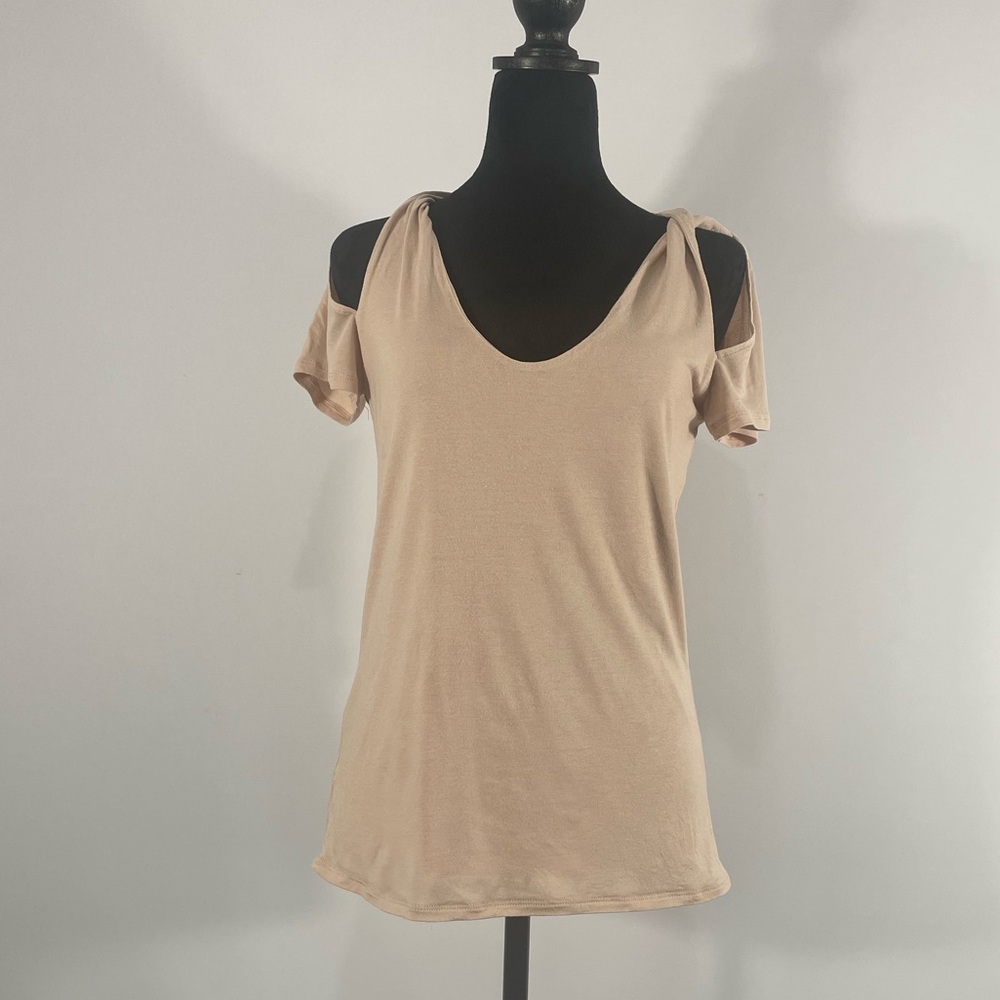 BCBG Max Azaria Light Pink, Blush, Cream Peep hole, Slits,Twist Top,Small - Picture 11 of 11
